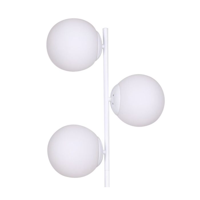 Lámpara de Pie DKD Home Decor 35 x 25 x 167 cm Cristal Metal Blanco 220 V 50 W 3