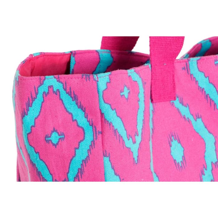 Bolsa de Playa DKD Home Decor Azul Verde Naranja Fucsia 55 x 14 x 35 cm (3 Unidades) 1