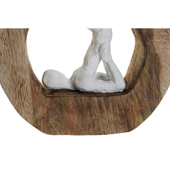 Figura Decorativa DKD Home Decor Blanco Marrón Yoga Urbano 20 x 6 x 20 cm (3 Unidades) 1