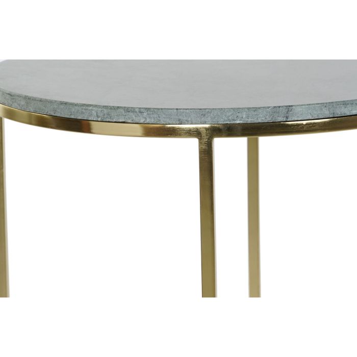 Juego de 2 mesas DKD Home Decor Verde Dorado Aluminio Mármol 46 x 46 x 58 cm 1