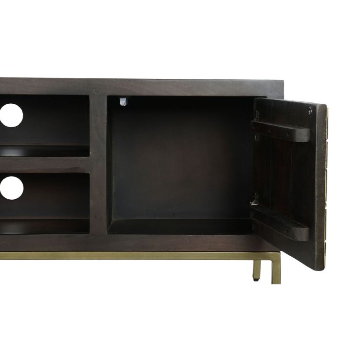 Mueble de TV DKD Home Decor 140 x 40 x 55 cm Negro Metal Acacia 2