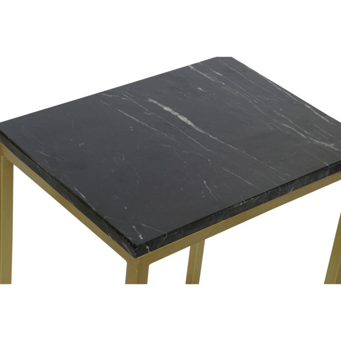 Juego de 3 mesas DKD Home Decor Negro Dorado 50 x 35 x 60 cm 2