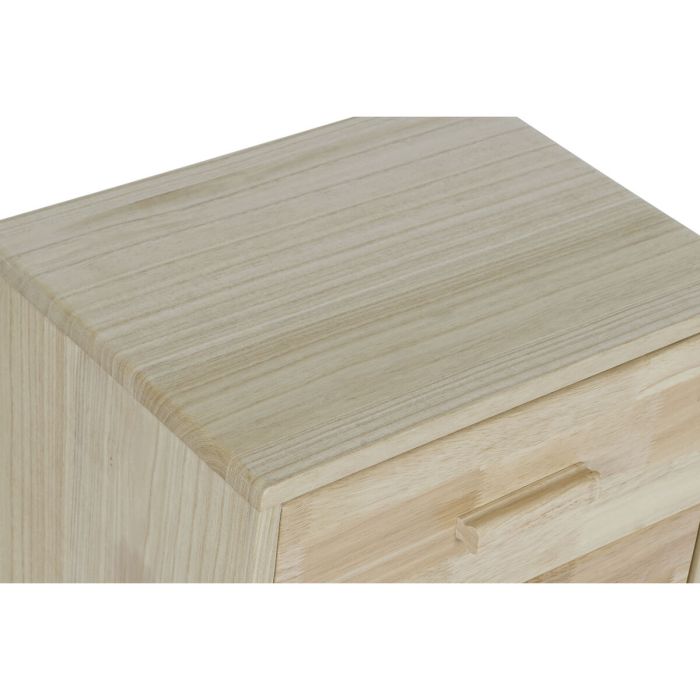 Mesita de Noche DKD Home Decor Natural Caucho Madera de Paulonia Madera MDF 40 x 30 x 48 cm 1