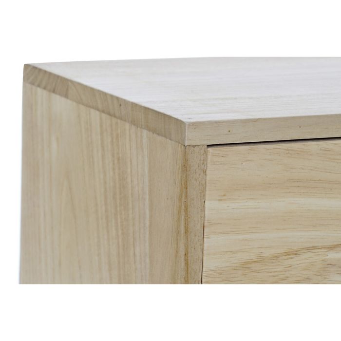 Mesita de Noche DKD Home Decor Natural Caucho Madera de Paulonia Madera MDF 40 x 30 x 48 cm 5