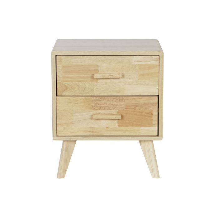 Mesita de Noche DKD Home Decor Natural Caucho Madera de Paulonia Madera MDF 40 x 30 x 48 cm 3