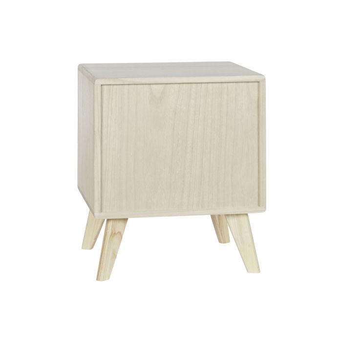 Mesita de Noche DKD Home Decor Natural Caucho Madera de Paulonia Madera MDF 40 x 30 x 48 cm 4