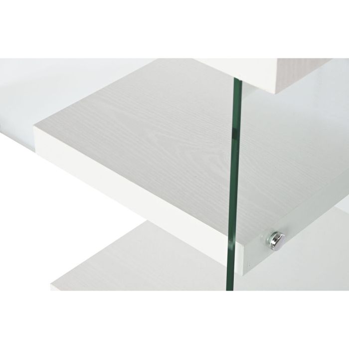 Escritorio DKD Home Decor Blanco Transparente Cristal Madera MDF 120 x 50 x 76 cm 2