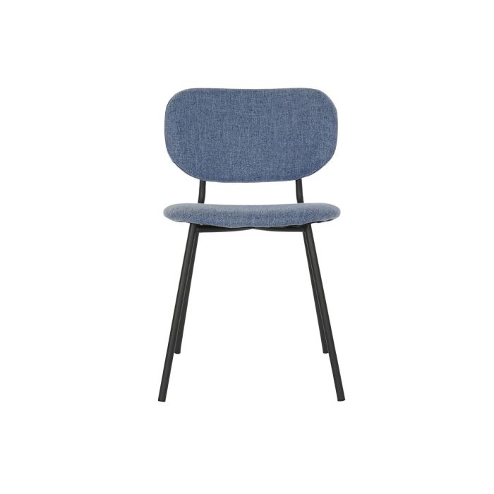 Silla DKD Home Decor Azul Negro Metal 52 x 47 x 77 cm 3