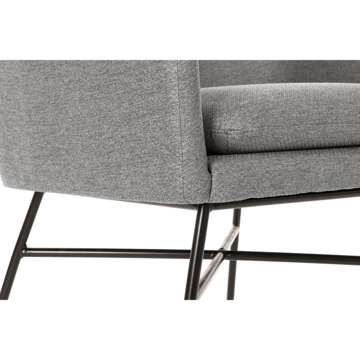 Sillón DKD Home Decor Negro Gris claro Metal 66 x 62 x 76,5 cm 4 Sillón DKD Home Decor Negro Gris claro Metal 66 x 62 x 76,5 cm 4
