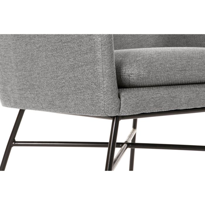 Sillón DKD Home Decor Negro Gris claro Metal 66 x 62 x 76,5 cm 4