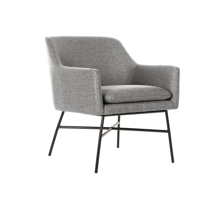 Sillón DKD Home Decor Negro Gris claro Metal 66 x 62 x 76,5 cm 0 Sillón DKD Home Decor Negro Gris claro Metal 66 x 62 x 76,5 cm 0