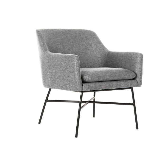 Sillón DKD Home Decor Negro Gris claro Metal 66 x 62 x 76,5 cm