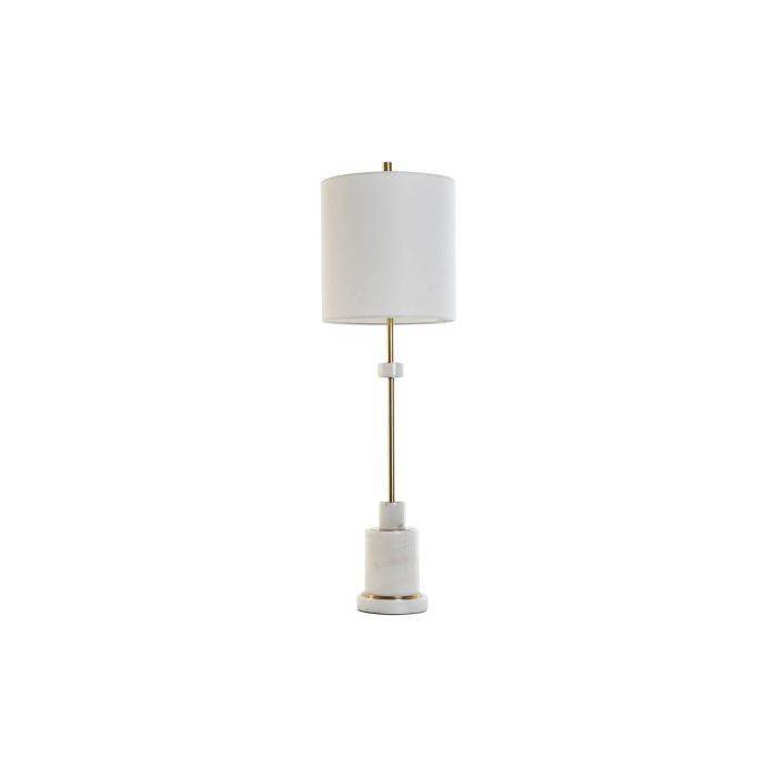 Lámpara de mesa DKD Home Decor Blanco Dorado Metal Mármol 50 W 220 V 25 x 25 x 81 cm