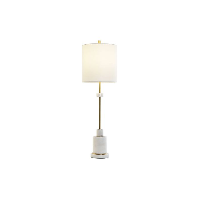 Lámpara de mesa DKD Home Decor Blanco Dorado Metal Mármol 50 W 220 V 25 x 25 x 81 cm 1
