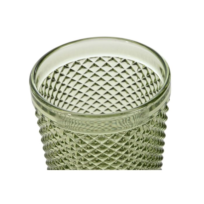 Set de Vasos DKD Home Decor Verde Cristal Con relieve 240 ml (6 Unidades) 2