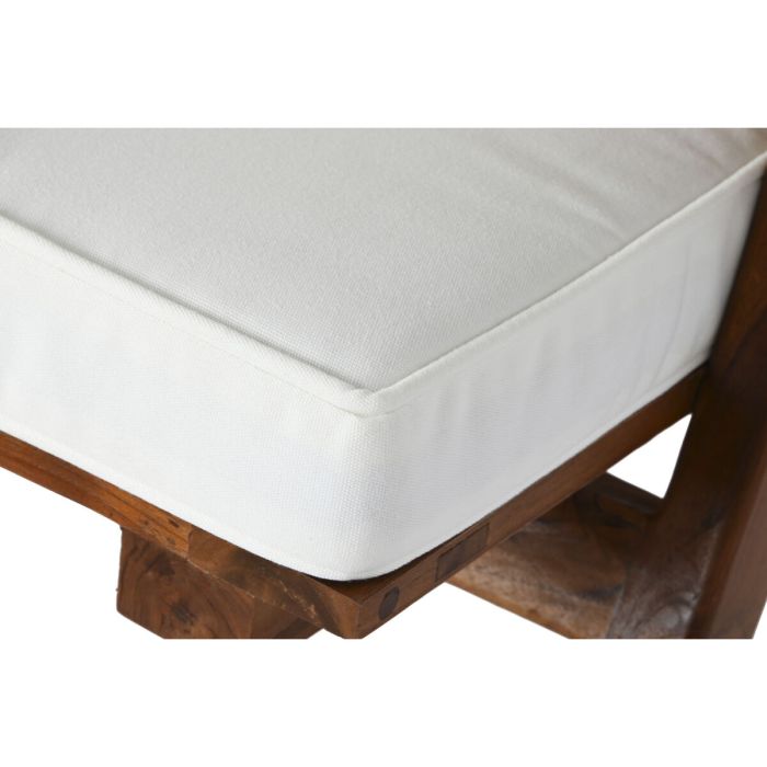 Butaca DKD Home Decor Blanco Marrón Marrón oscuro Poliéster Teca 64 x 76 x 77 cm 5