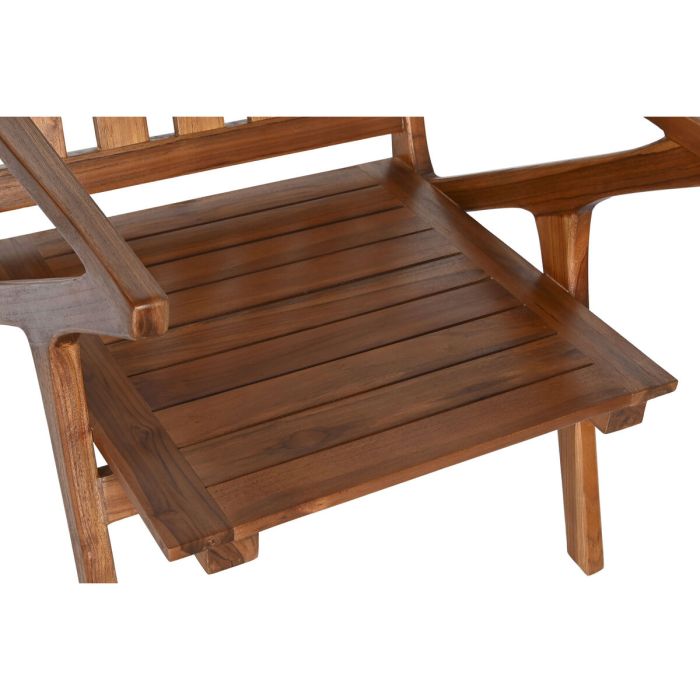 Butaca DKD Home Decor Blanco Marrón Marrón oscuro Poliéster Teca 64 x 76 x 77 cm 1