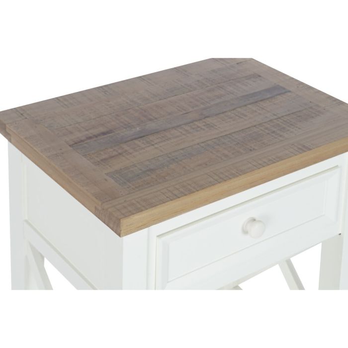 Mesita de Noche DKD Home Decor Beige Natural Madera de Paulonia 49,5 x 35 x 61 cm 5