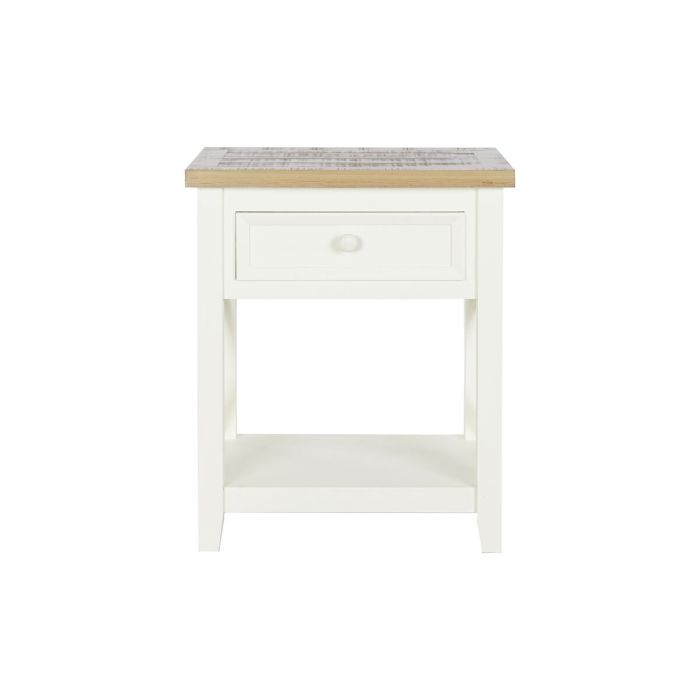 Mesita de Noche DKD Home Decor Beige Natural Madera de Paulonia 49,5 x 35 x 61 cm 2