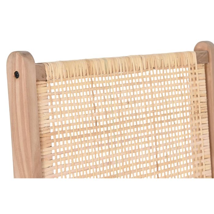 Silla DKD Home Decor Blanco Marrón Natural Ratán Teca 65 x 80 x 68 cm 3