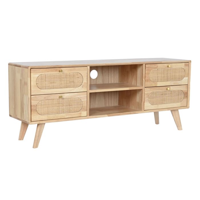 Mueble de TV DKD Home Decor Natural Metal Madera de caucho 120 x 30 x 48 cm