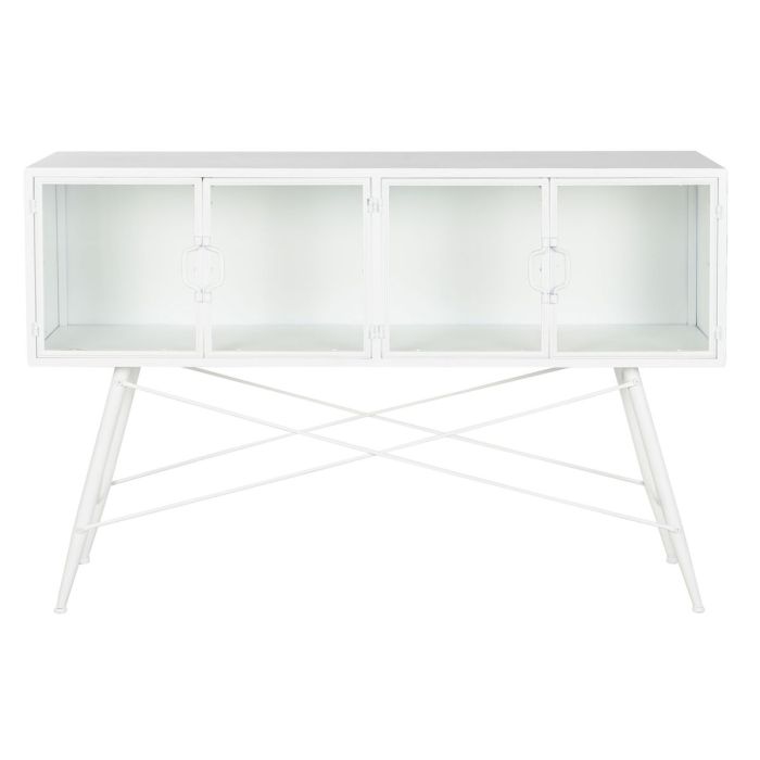 Mueble Auxiliar DKD Home Decor Blanco Metal Cristal 120 x 35 x 80 cm 3
