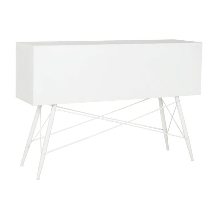 Mueble Auxiliar DKD Home Decor Blanco Metal Cristal 120 x 35 x 80 cm 1