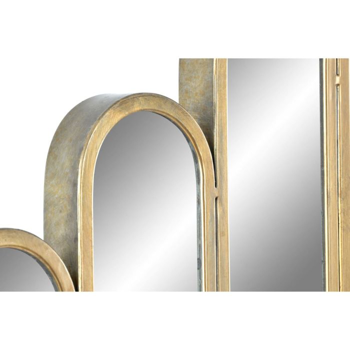 Espejo de pared DKD Home Decor Dorado Metal Cristal 89,5 x 3,5 x 90 cm 2
