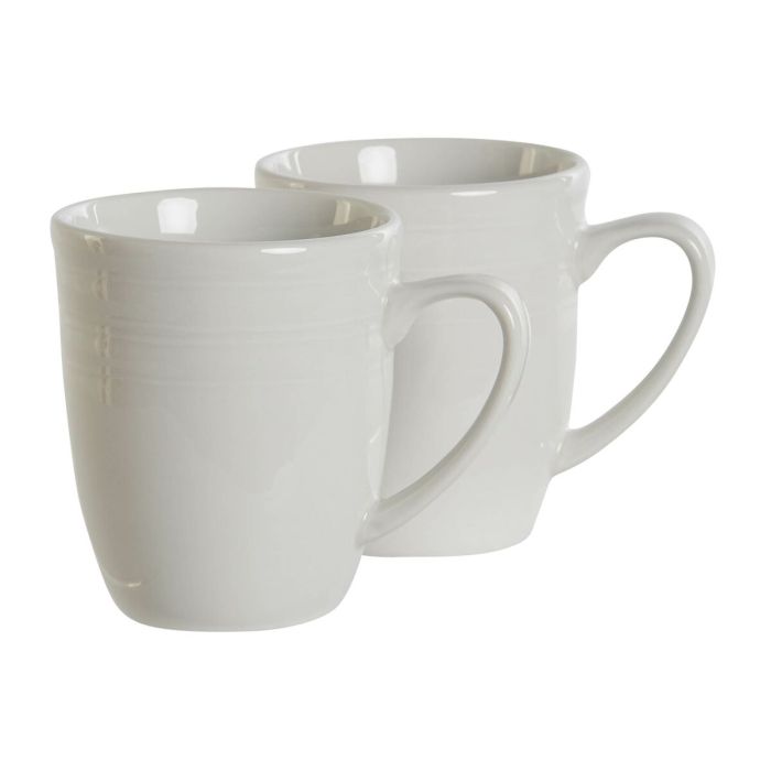 Juego de 4 Tazas Mug DKD Home Decor Blanco Porcelana 330 ml 2
