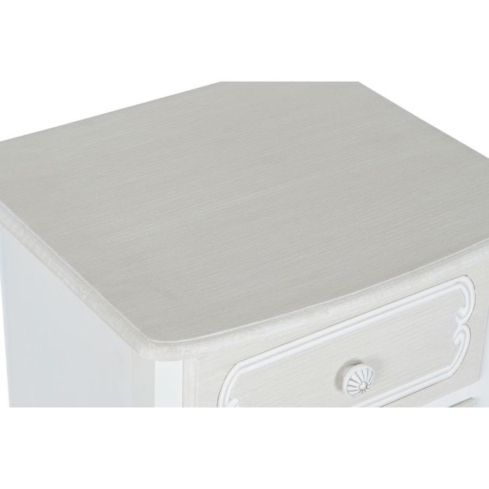 Mesita de Noche DKD Home Decor Blanco Marrón claro Madera MDF 40 x 34 x 66 cm 4 Mesita de Noche DKD Home Decor Blanco Marrón claro Madera MDF 40 x 34 x 66 cm 4