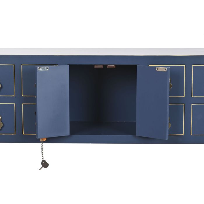 Mueble Auxiliar DKD Home Decor Azul Dorado Abeto Madera MDF 98 x 26 x 80 cm 6