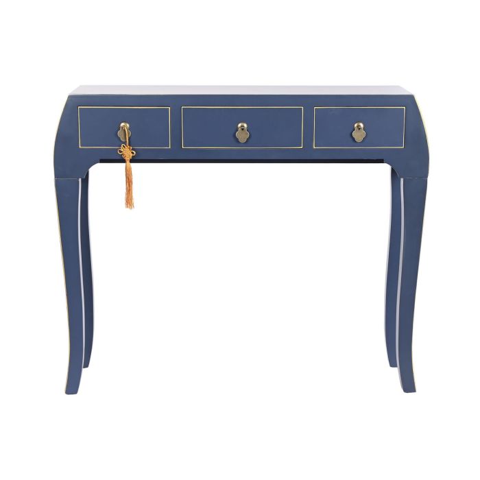 Consola DKD Home Decor Azul Dorado Abeto Madera MDF 96 x 26 x 80 cm 2