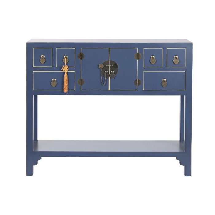 Mueble Auxiliar DKD Home Decor Azul Dorado Abeto Madera MDF 95 x 24 x 79 cm 2