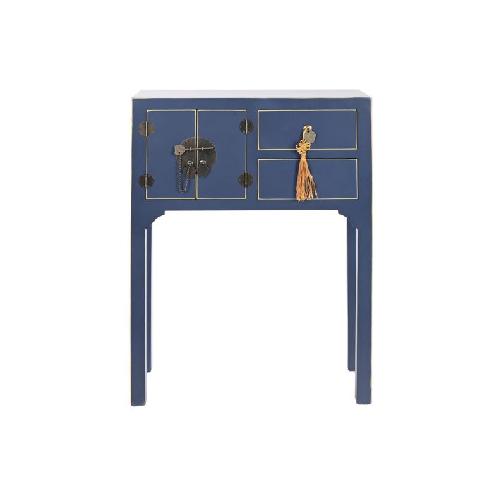 Mueble Auxiliar DKD Home Decor Azul Dorado Abeto Madera MDF 63 x 26 x 83 cm 2
