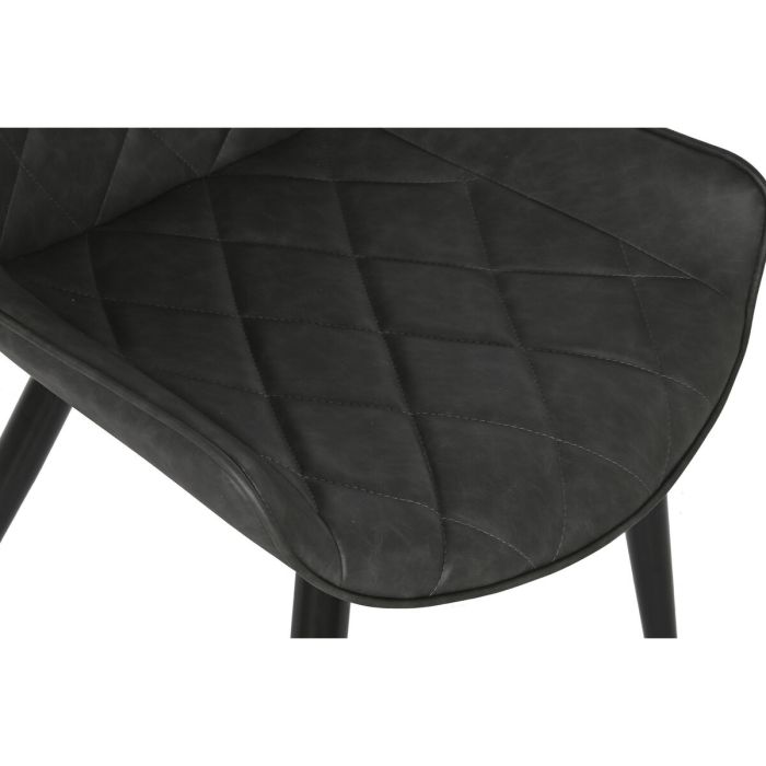 Silla de Comedor DKD Home Decor Negro Gris oscuro Poliuretano 54 x 59 x 85 cm 6