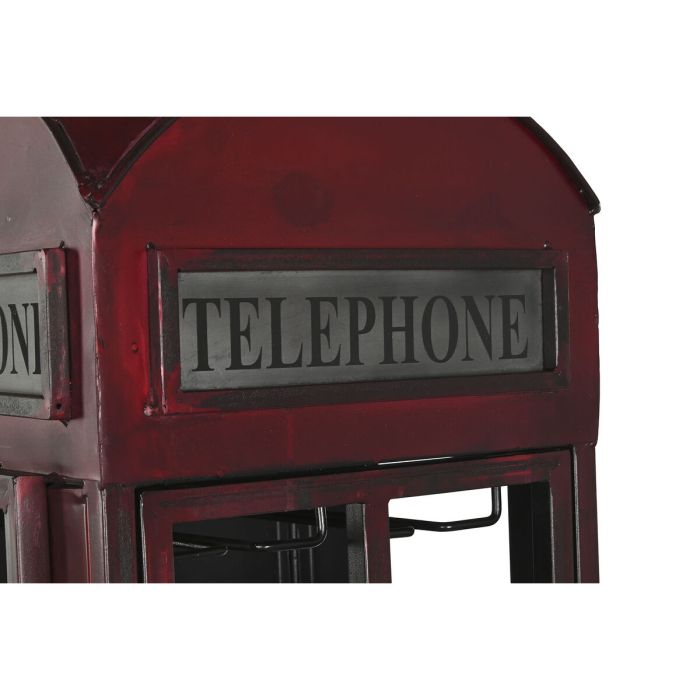 Botellero DKD Home Decor Telephone Negro Rojo Gris oscuro Metal 40 x 38 x 175 cm 8
