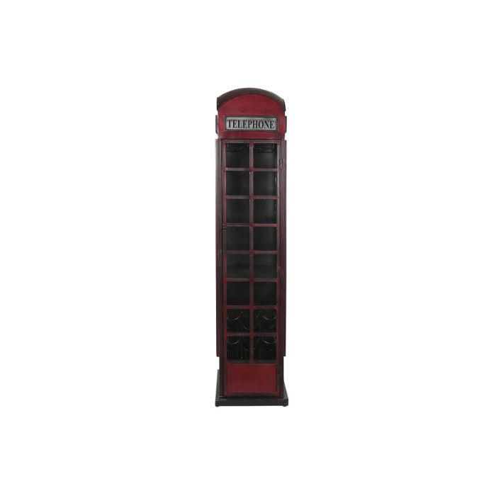 Botellero DKD Home Decor Telephone Negro Rojo Gris oscuro Metal 40 x 38 x 175 cm 2