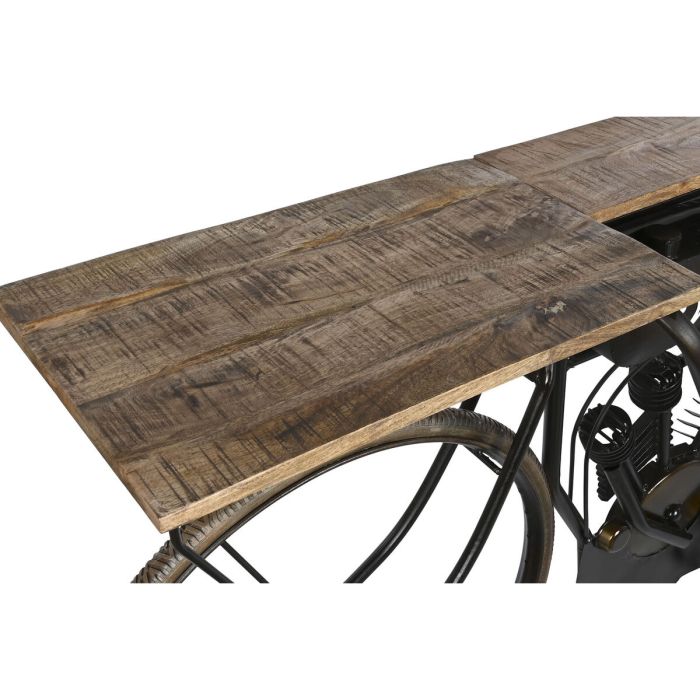 Mesa auxiliar DKD Home Decor Moto Negro Natural Madera Metal 180 x 35 x 86 cm 9