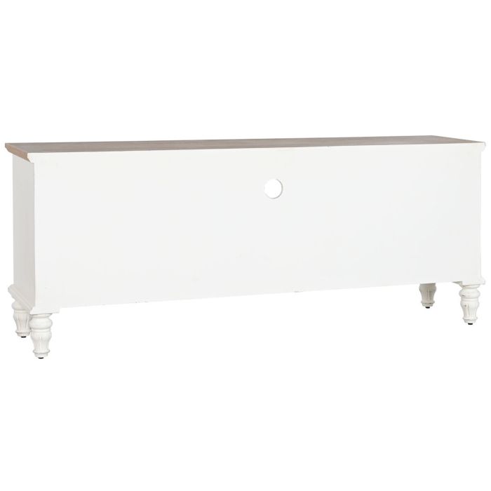 Mueble de TV Home ESPRIT Blanco Natural Metal Abeto 150 x 36 x 56 cm 2