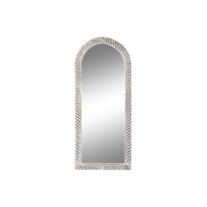 Espejo de pared Home ESPRIT Blanco Marrón Madera de mango 75 x 4 x 180 cm