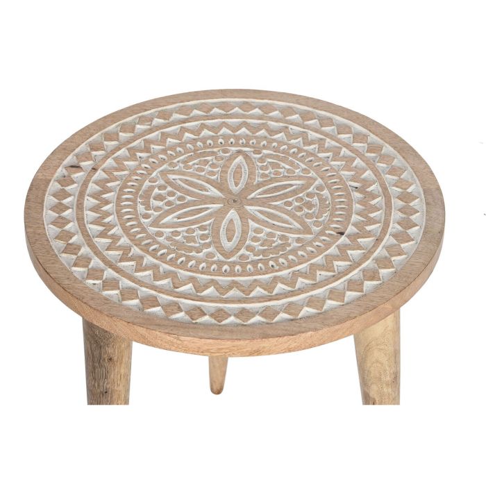 Juego de 2 mesas Home ESPRIT Blanco Natural 45 x 45 x 45 cm 45,5 x 45,5 x 46 cm 2 Juego de 2 mesas Home ESPRIT Blanco Natural 45 x 45 x 45 cm 45,5 x 45,5 x 46 cm 2