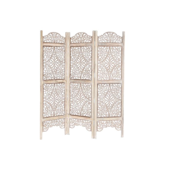 Biombo DKD Home Decor Blanco Natural 3 x 180 x 150 cm Biombo DKD Home Decor Blanco Natural 3 x 180 x 150 cm