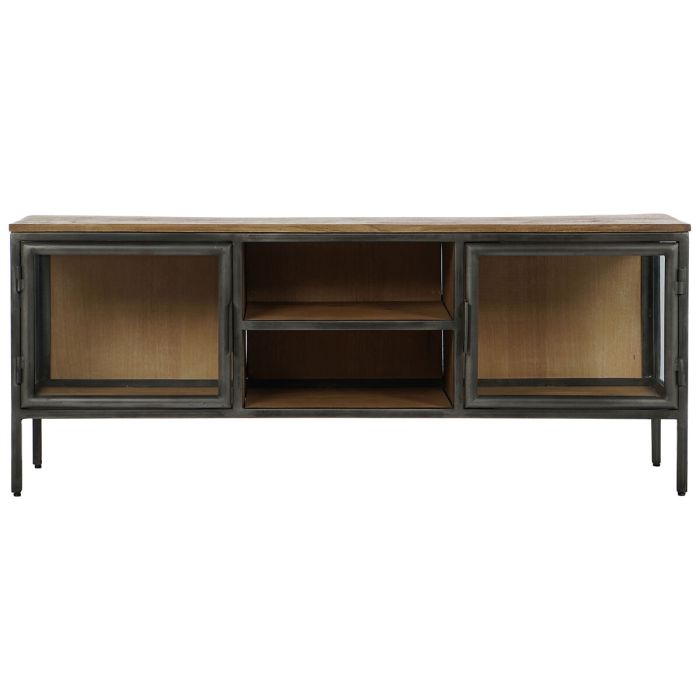 Mueble de TV Home ESPRIT Natural Gris oscuro Madera Metal 137 x 40 x 55 cm 2