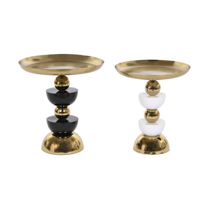 Mesita Auxiliar DKD Home Decor Dorado Blanco 40 x 42 x 40 cm Set de 2 Mesita Auxiliar DKD Home Decor Dorado Blanco 40 x 42 x 40 cm Set de 2