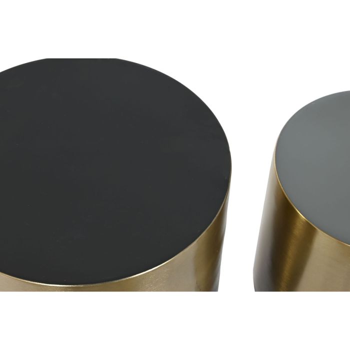 Juego de 2 mesas Home ESPRIT Blanco Negro Metal 35,5 x 35,5 x 40 cm 2