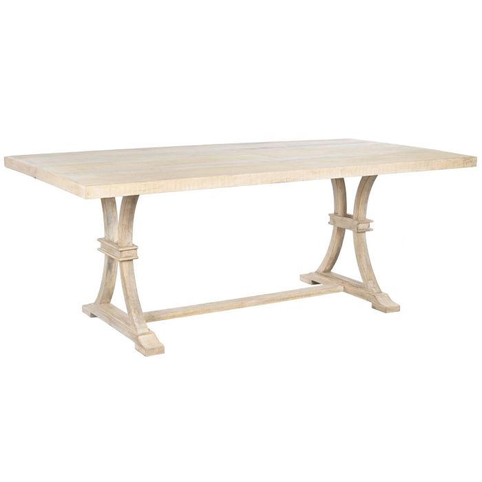 Mesa de Comedor Home ESPRIT Blanco Natural Madera de mango 200 x 100 x 76 cm