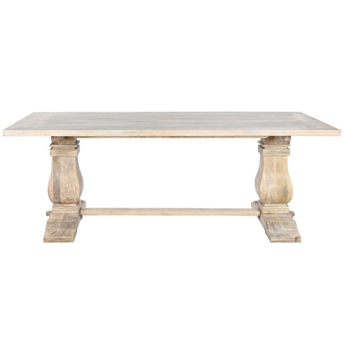 Mesa de Comedor Home ESPRIT Blanco Natural Madera de mango 215 x 100 x 76 cm 1