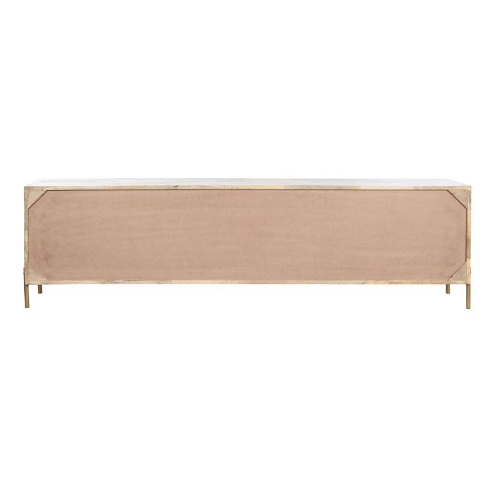 Mueble de TV Home ESPRIT Blanco Marrón Dorado Hierro Madera de mango 180 x 34 x 51 cm 1