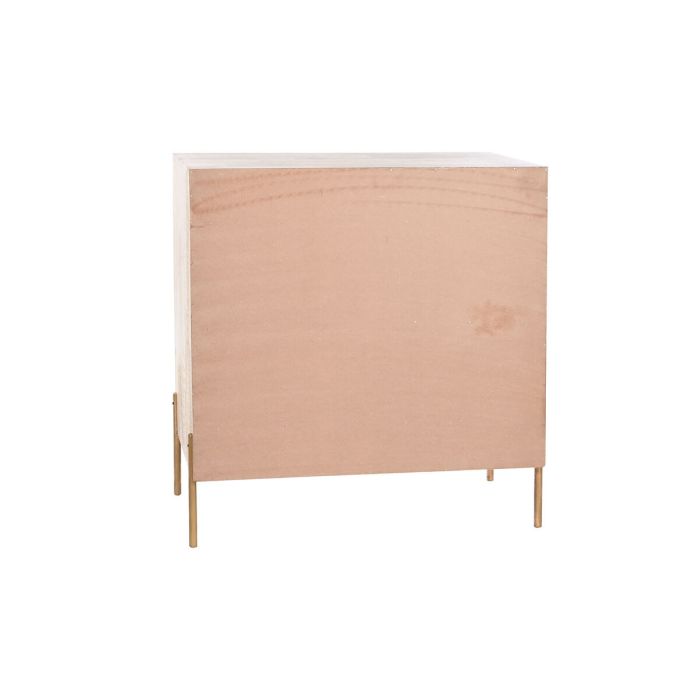 Cajonera Home ESPRIT Blanco Marrón Dorado Hierro Madera de mango Ondas Moderno 80 x 45 x 85 cm 1