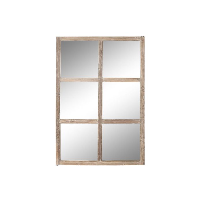 Espejo de pared Home ESPRIT Natural Teca Madera Reciclada Alpino Ventana 80 x 4 x 120 cm 2